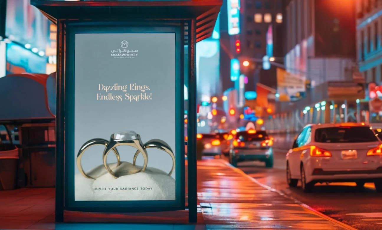 Digital display in urban setting